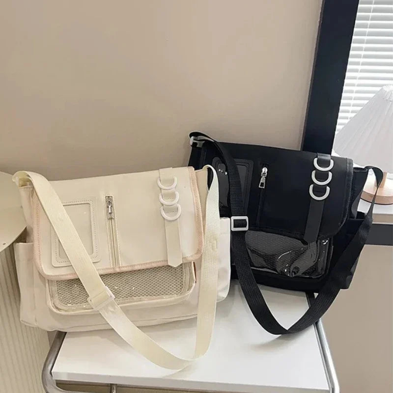 Y2K Japanese Harajuku School Bags for Girls Transparent Itabag
