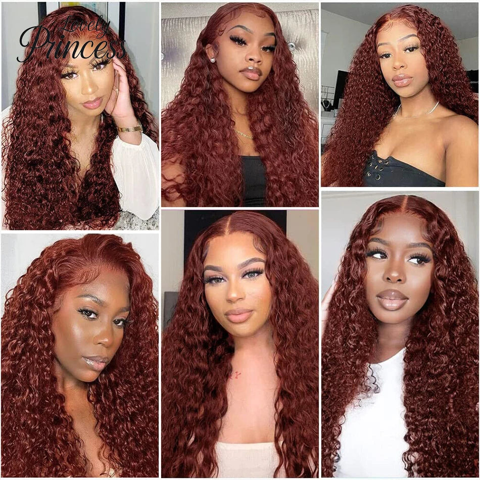 30 40 Inch Reddish Brown 13x6 Lace Frontal Wig 250 Density Colored