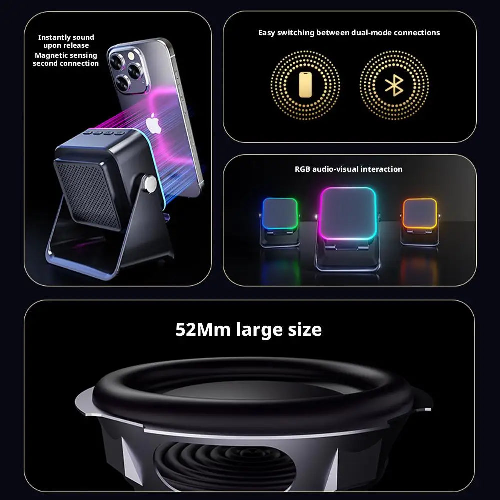 Multifunctional Bluetooth Speaker Magnetic Adjustable Desktop Tablet Bracket Support Portable Wireless Charger Phone Holder