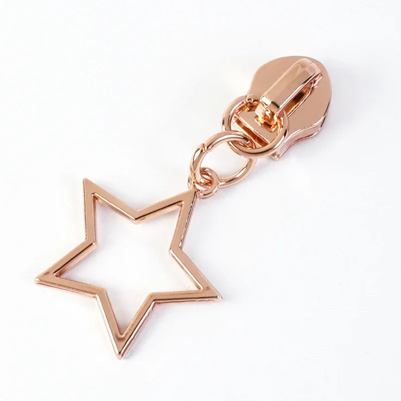 10/30Pcs Star Zipper Slider Pulls for Nylon Zippers By The Meter Bag Coat Zips Head Pullers Repair Kit DIY Sewing Accessories