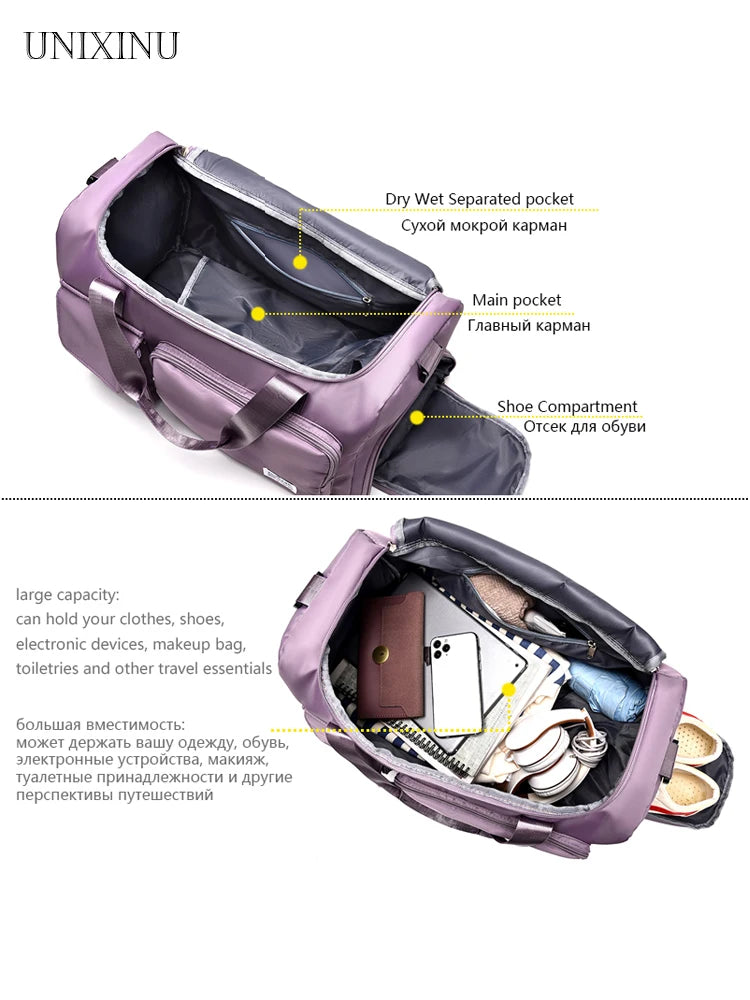 UNIXINU Carry On Travel Bag Large Capacity Weekender Overnight