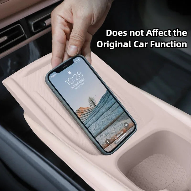 For BYD SEAGULL Dolphin MINI 2023 2024 Central Console Silicone Wireless Charger Pad Interior Modification Accessories Car Tools