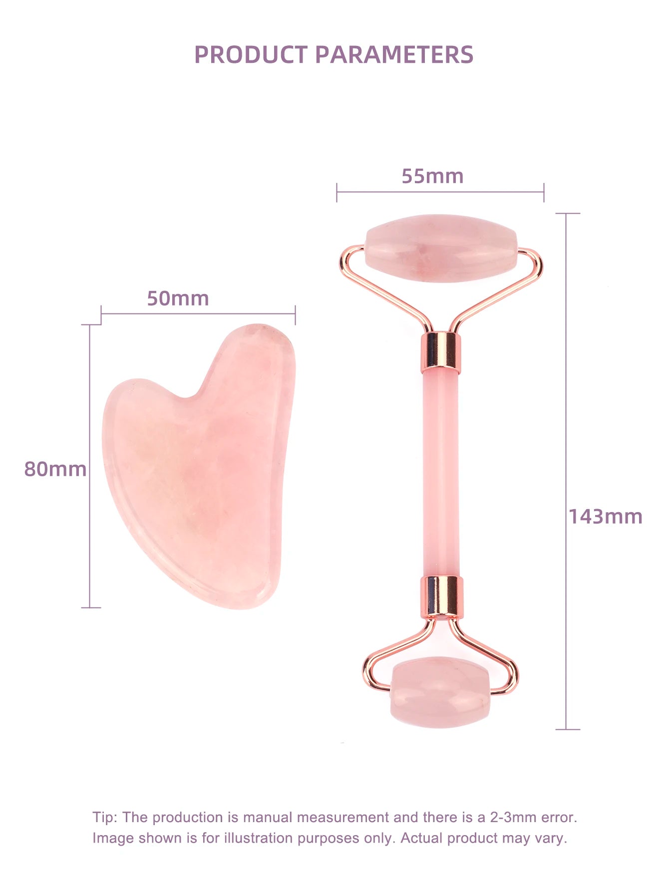 Natural Jade Face Roller Gua Sha Scraper Set Face Neck Body Skin Care Beauty Tool Portable Rose Quartz Facial Massager Tool