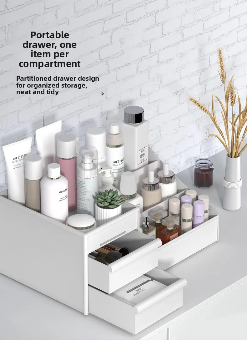 Plastic Drawer Style Makeup Storage Organizer Cosmetic Storage Box Classification Rack Bathroom Bedroom Desk Organizer