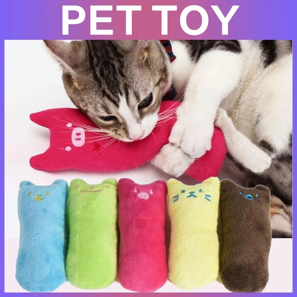 Catnip Cat Pillow Toy - Funny Pet Chew Claw Molar Toy for Kittens - Soft Cute Interactive Plaything