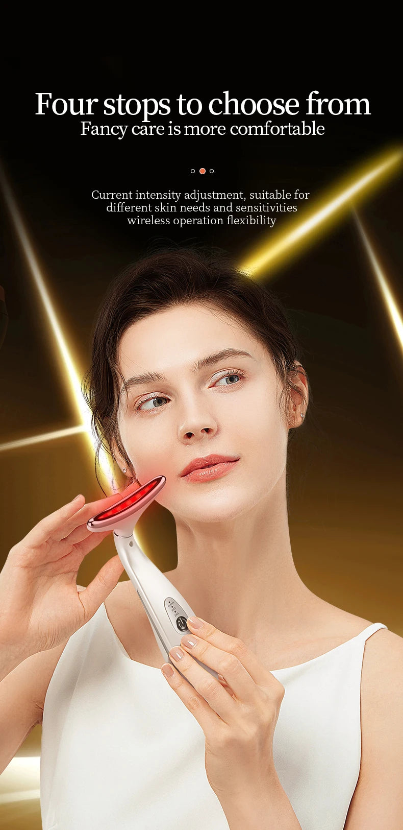 K-SKIN EMS Face Beauty Instrument Beauty Neck Massager Micro-Current Vibration Color light Senility Face Massager  Skin Care