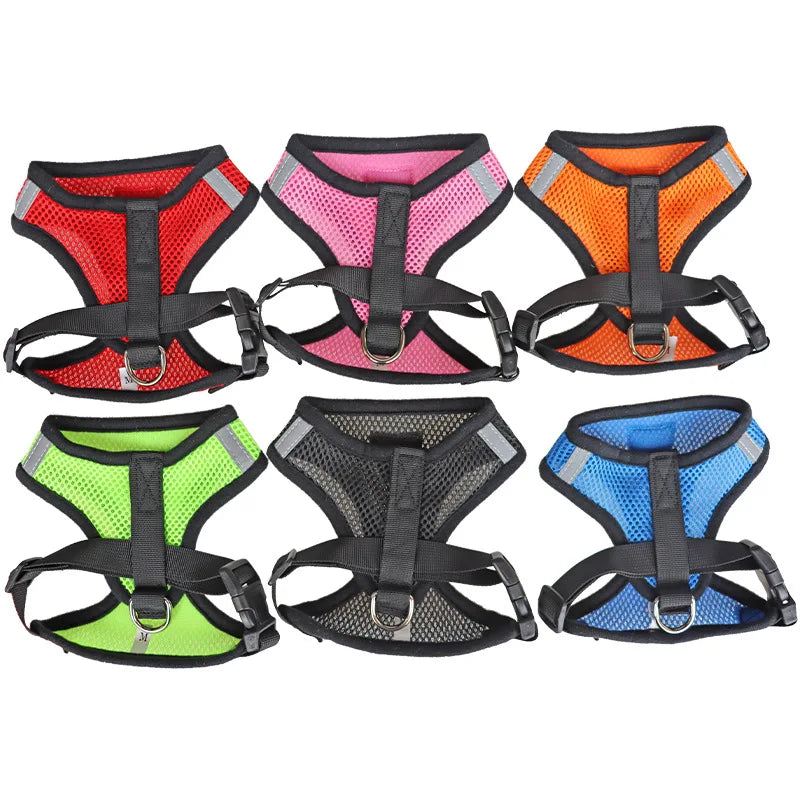 Reflective Breathable Mesh Dog Harness with Leash