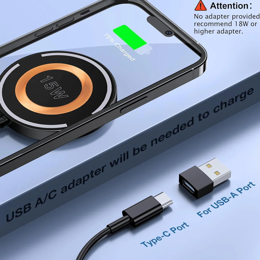 Essager Magnetic Wireless Charger Pad Fast Charging Qi Adapter for iPhone 17/16/15/14pro Max Xiaomi Pad PD Compatible