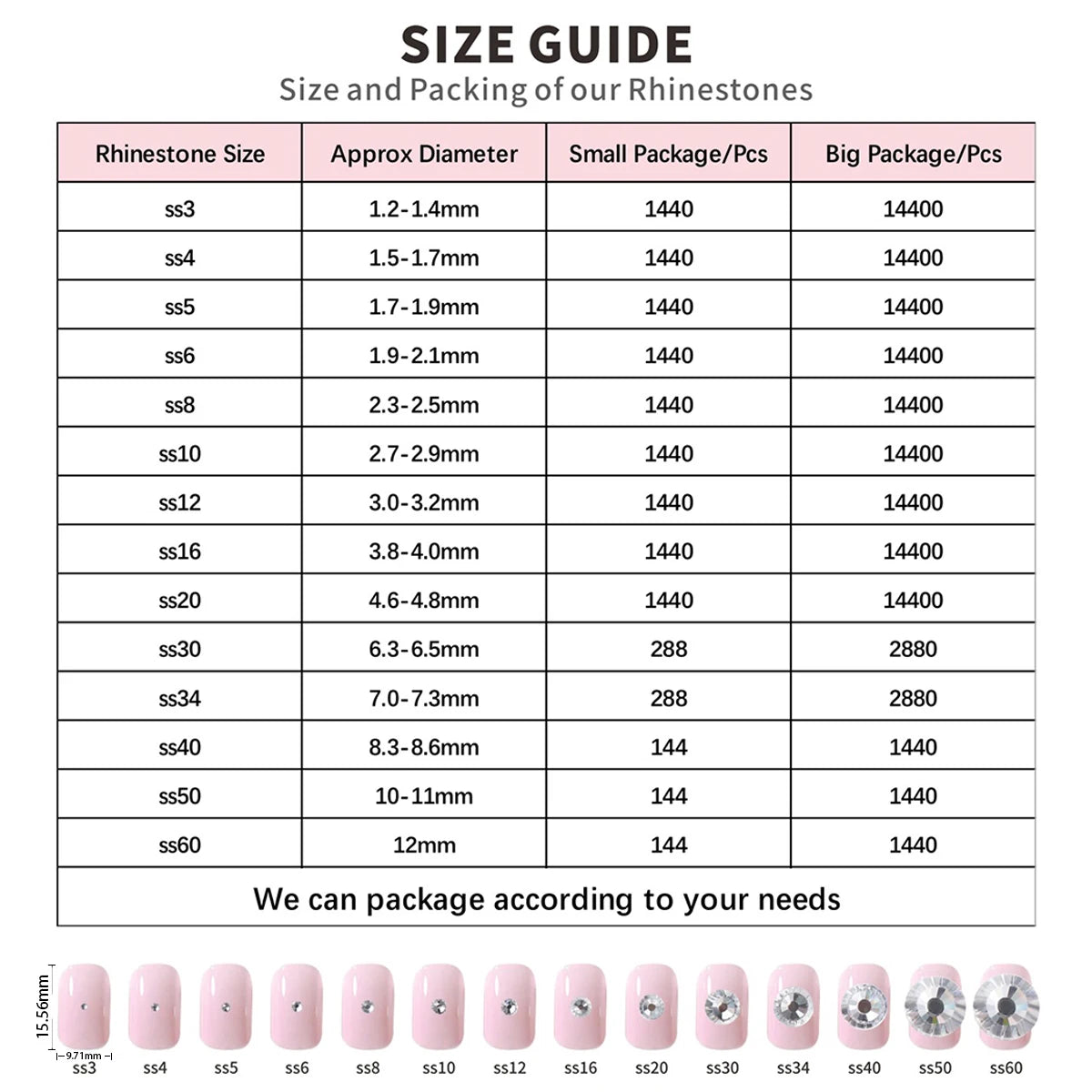 SS10-SS30 2088 Blue 8 Big 8 Small Non Hotfix Diy Strass Crystal Rhinestones Stick On Nail Art Decorations DIY Needlework Clothes