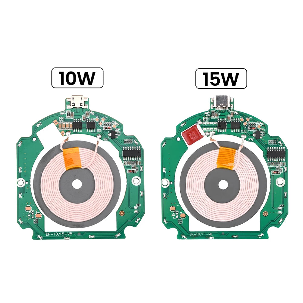 10W 15W High Power Wireless Charger Transmitter Module Type C Micro USB + Coil QC/PD For QI Standard Fast Charging Circuit Board