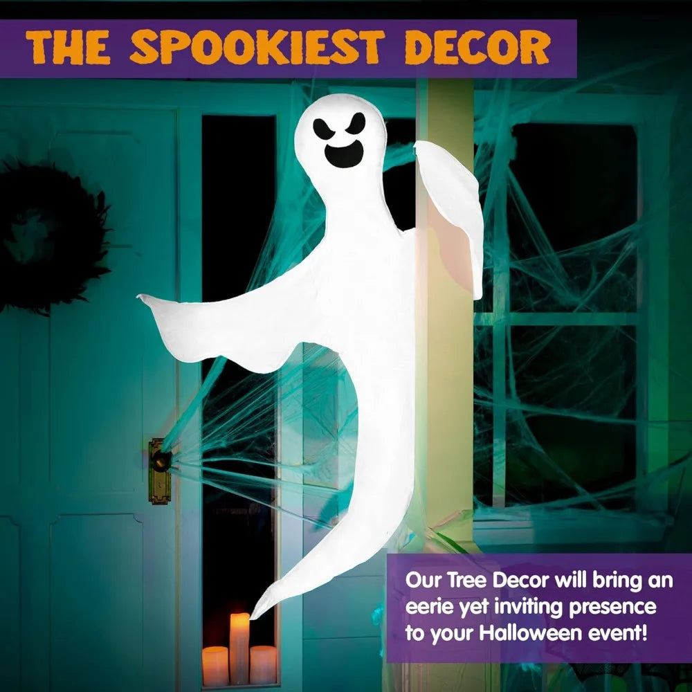 53''Halloween Bendable Tree Wrap Ghost Decoration for Halloween Outdoor
