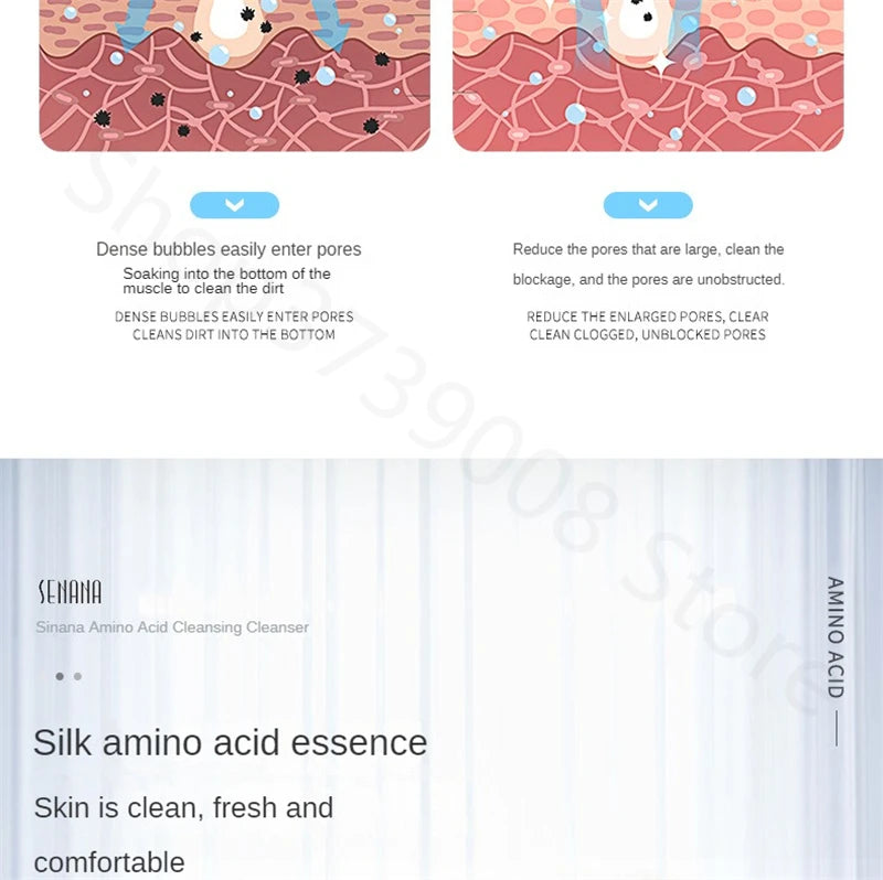 Amino Acid Facial Cleanser Deep Cleansing Moisturizing Oil Control Cleaner Mild Cleansing Gel Skin Care Face Washing Products