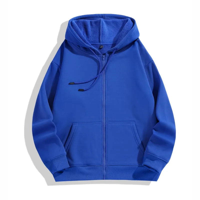 High Quality Velvet Zipper Hoodie Sweatshirt Custom Logo Embroidery Print Personalized Image Company Logo DIY 10 Color KAISING