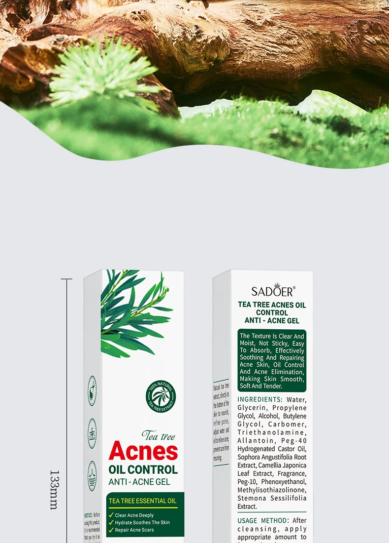 Tea Tree Acne Removing Cream Facial skincare Oil Control Face Gel Creams Hydrating Moisturizing Facial Cream Skin Care Set
