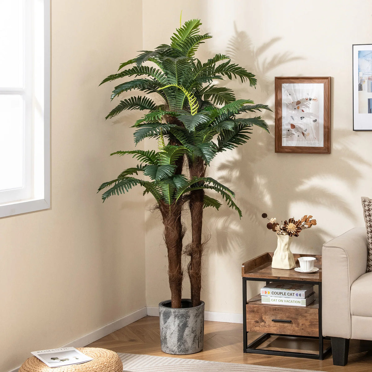 Artificial Palm Trees, 6.3ft, 2 Pack