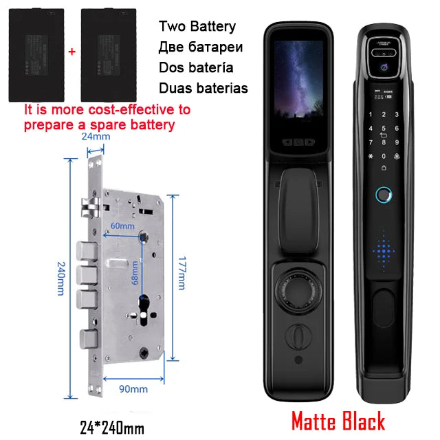 Wifi Tuya APP Face Recognition Smart Door Lock With