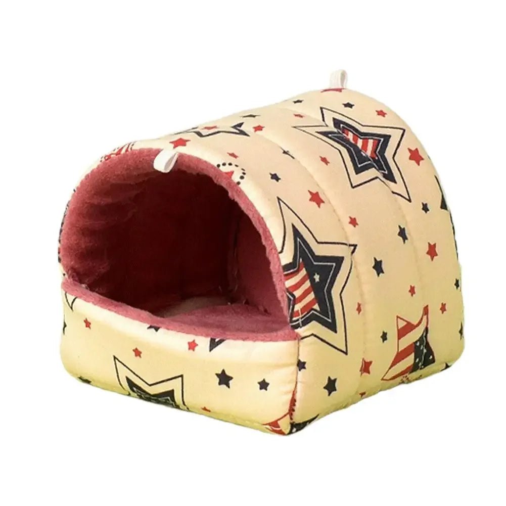 Winter Cute Cartoon Rabbit Squirrel Mini Cage Guinea House Pig Pet Soft Animal Bed Mat Small Warm Hamster Nest Sleeping S5W0