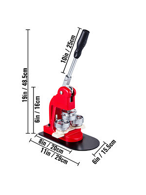 SucceBuy 25-75MM Badge Maker Machine DIYButton Pin Broochs Press Making Tool with 500 or 1000Pcs Circle Manufacture Button Parts